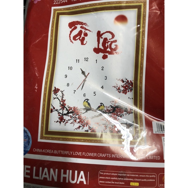 Tranh chữ thập chưa thêu ĐỒNG HỒ TÀI LỘC