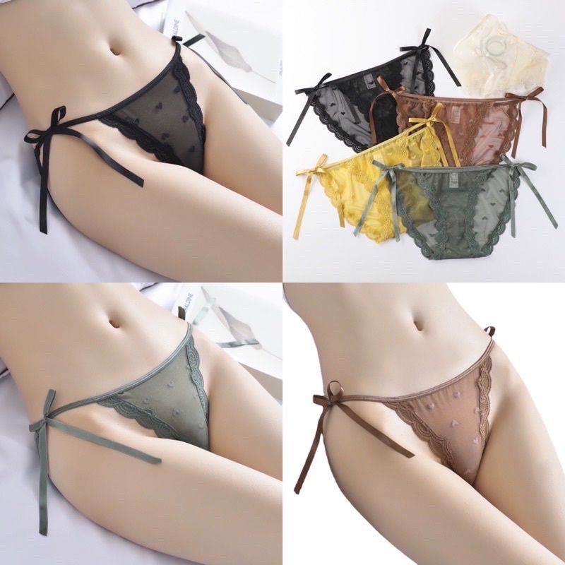 ❤️ QUẦN LÓT LƯỚI TRÁI TIM THẮT NƠ HÔNG SEXY 039