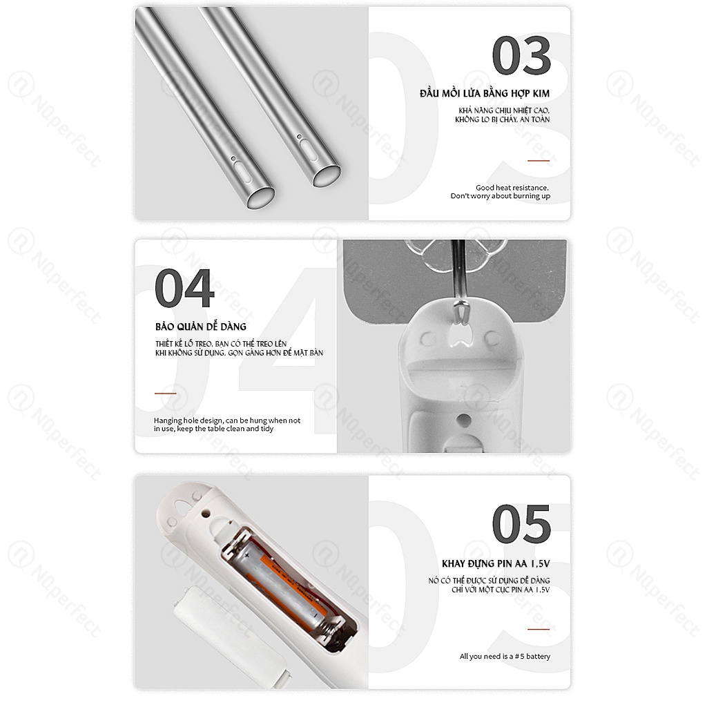 Phụ kiện đánh lửa bếp gas nâng cấp dài 37.8cm  đánh lửa cực nhạy, an toàn hơn