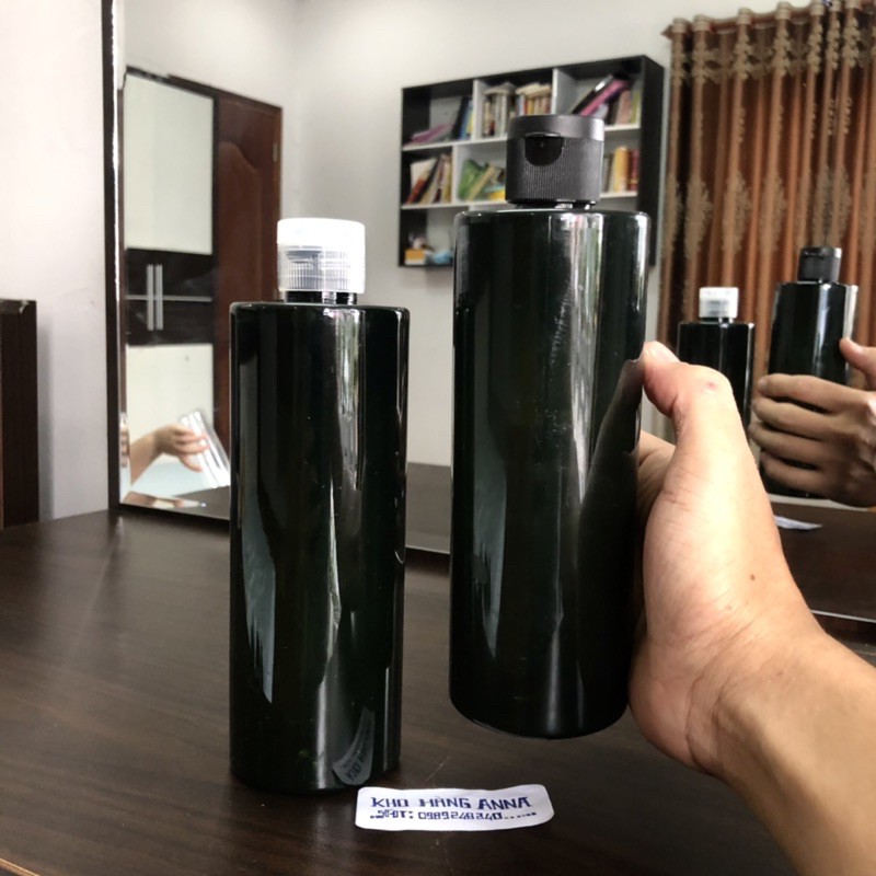 Chai Xanh đen 500ml vòi Bump - Chai vòi bơm nhấn xịt giọt , vỏ chai nhựa đựng xà bông đầy đủ mẫu Chai xanh rêu / nâu