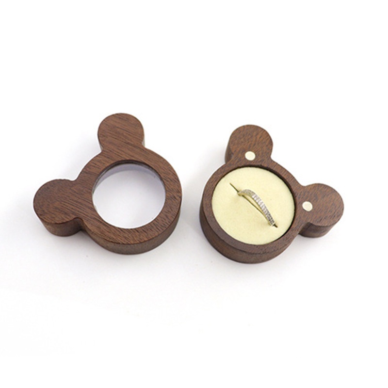 Hộp Đựng Nhẫn Cưới Hình Gấu Hoạt Hình Phong Cách Cổ Điển