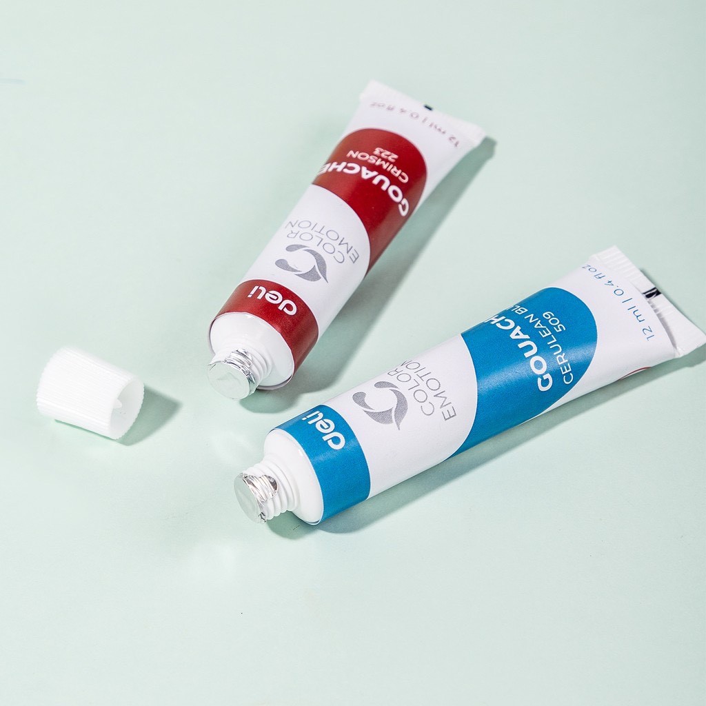 [Mã LIFEBOOK2 giảm 10% đơn 0Đ] Màu nước Gouache dạng tuýp 5 màu Deli C11-5 (Tuýp 12ml)