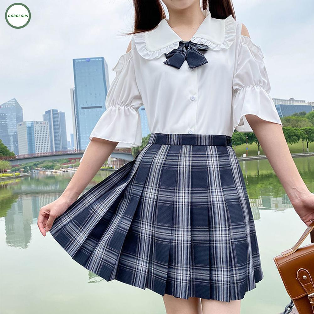 GORGEOUS~Girls Student Lolita Style Cute Collar Shirts JK Blouse Short Sleeve Tops Summer