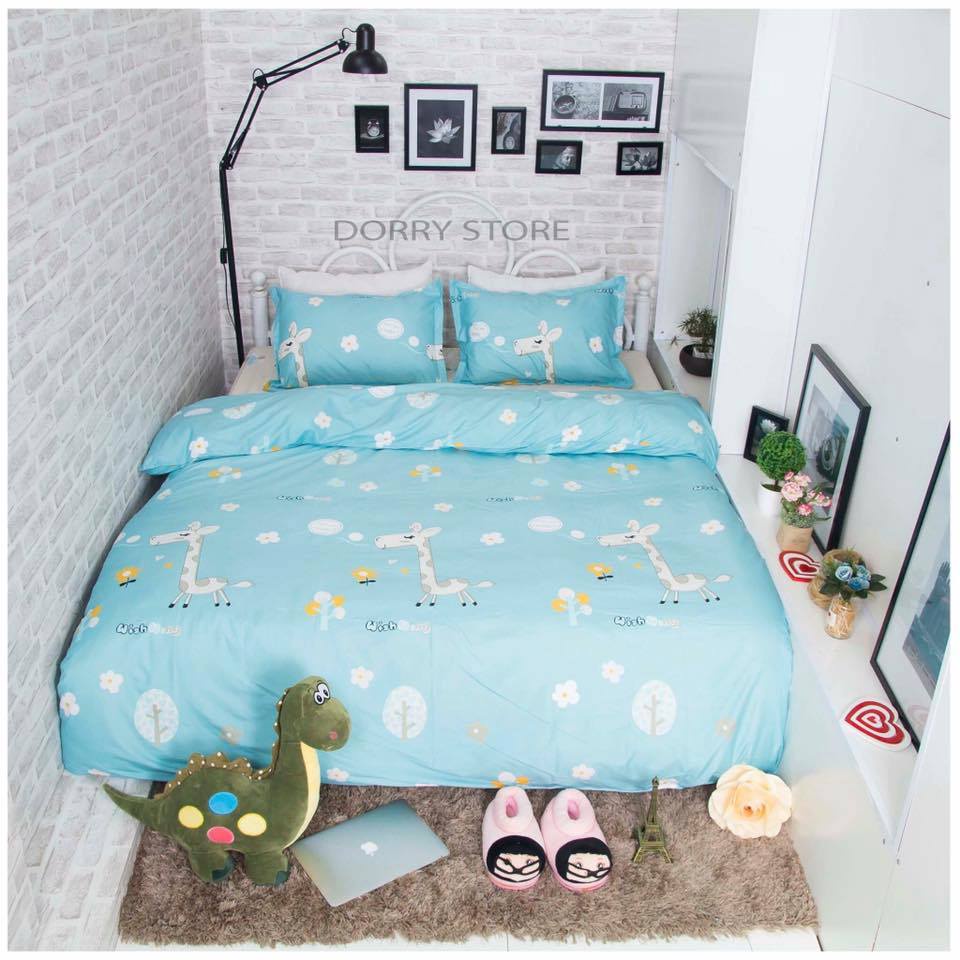 Bộ ga kèm 2 vỏ gối nằmvải poly cotton,chọn mẫu-doremon nobita