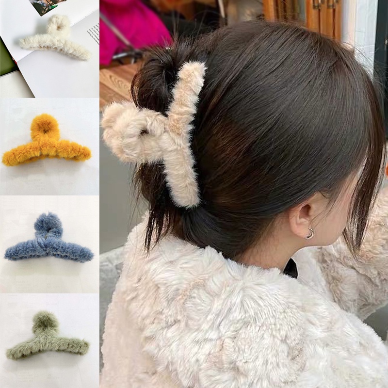Kẹp tóc phối lông nhung phong cách Hàn Quốc hợp thời trang cho nữ