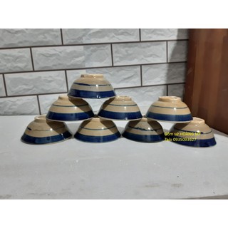 Chén sứ kiểu xưa cao cấp viền xanh