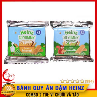 COMBO 2 Gói Bánh Quy Ăn Dặm Heinz Vị Táo Và Chuối Thơm Ngon Cho Bé Từ 7M+ Date 2021