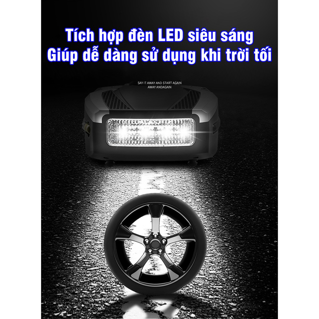 Bơm lốp ô tô, xe hơi điện tử tự ngắt đa năng 12V, bơm xe máy – Bảo hành 12 tháng