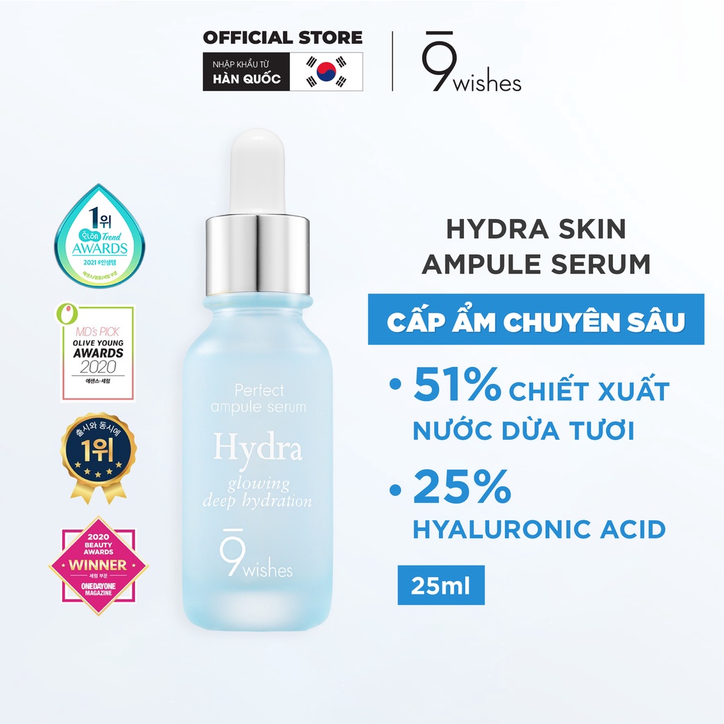Tinh chất dưỡng ẩm 9 Wishes Hydra Skin Ampule Serum 25ml