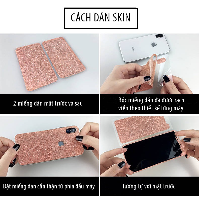 Miếng dán Skin nhũ Iphone 6/6s,6Plus/6sPlus,7/8,7Plus/8Plus,X/Xs,XsMax