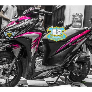 Tem rời dán xe vario 150 Candy hồng đen - Bi Decal