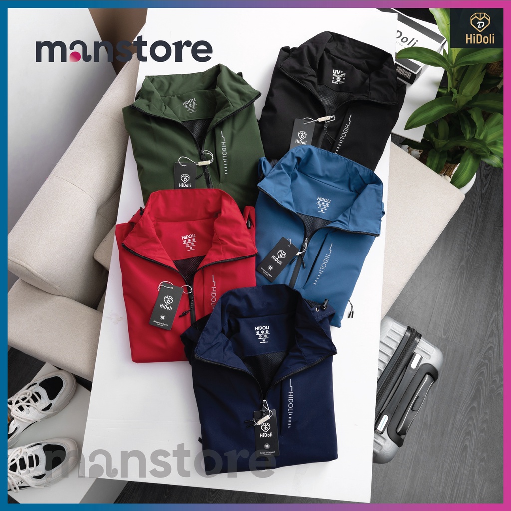 Áo khoác gió nam nữ có mũ 2 lớp, chất liệu gió cao cấp tráng bạc chống tia UV chống nắng ngăn gió MANSTORE