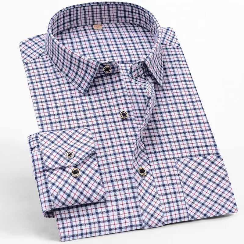 Áo Sơ Mi Cotton Tay Dài Họa Tiết Kẻ Sọc Thời Trang Mùa Hè Cho Nam Trung Niên