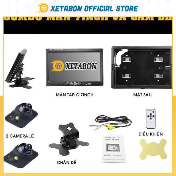Combo màn hình 7 inch LCD + 2 camera soi lề dán hồng ngoại 2 bên sườn ô tô xe hơi