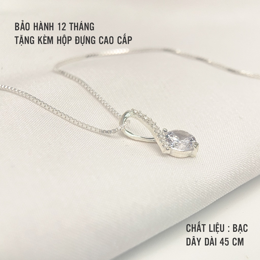 Dây chuyền bạc ANTA Jewlery , vòng cổ nữ mặt xoắn đính đá ATJ9049