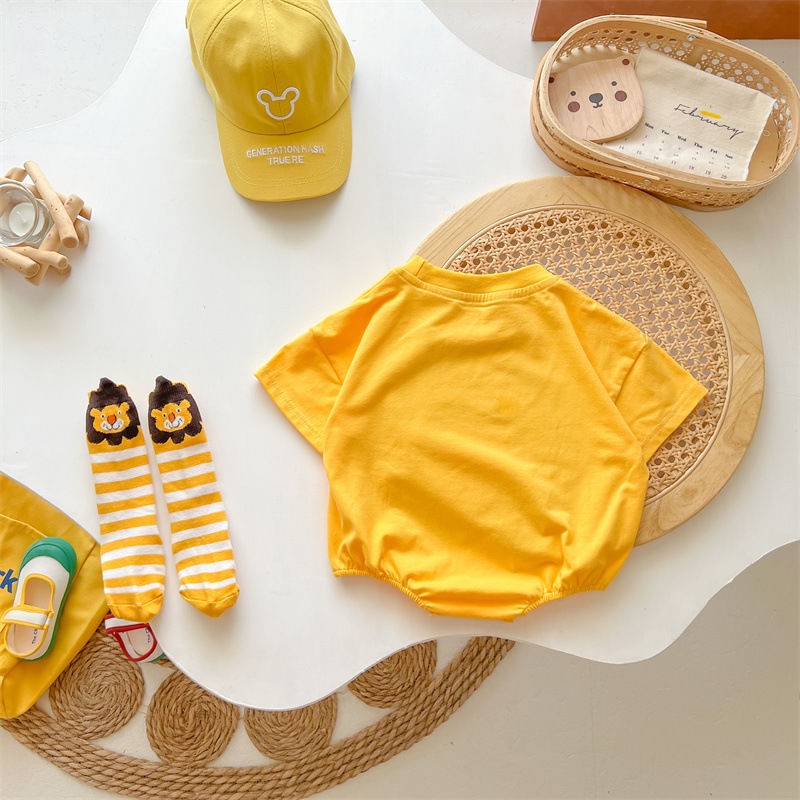 Bộ Áo Liền Quần Tam Giác Tay Ngắn Thoáng Khí Phong Cách Mùa Hè Mới Cho Bé