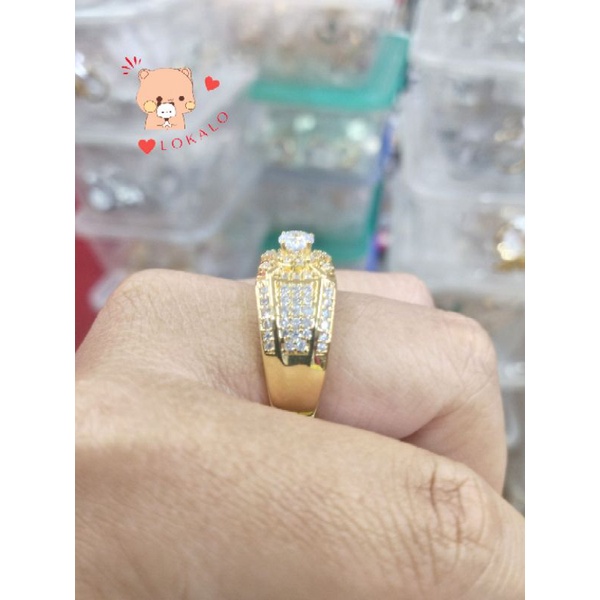 Nhẫn Nam Mạ Vàng 18K Đính Đá Thiết Kế Tinh Xảo - Đeo Phong Thủy Phát Tài - Lokalo 25822