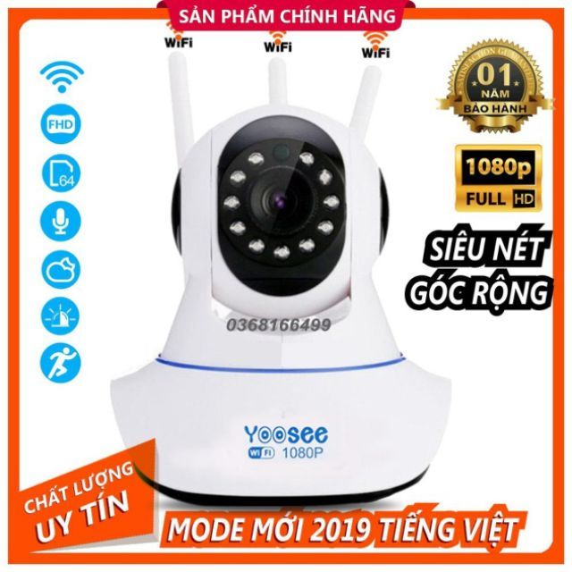 Camera Ip YooSee 3 Râu Full HD 2.0Mpx Tiếng Việt Mới 2019