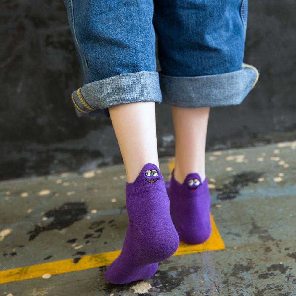 EUCA Tất Cổ Ngắn In Hình Đôi Mắt Hoạt Hình Dễ Thương