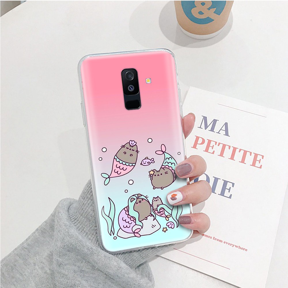 Ốp Lưng Trong Suốt In Hình Mèo Pusheen Cho Iphone 11 12 Mini X Xs Xr Pro Max 139