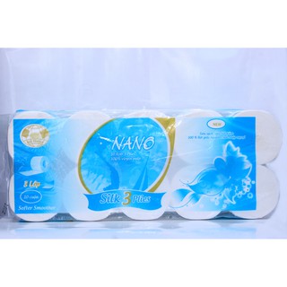 Giấy vệ sinh 3 lớp Nano xanh(không lõi)