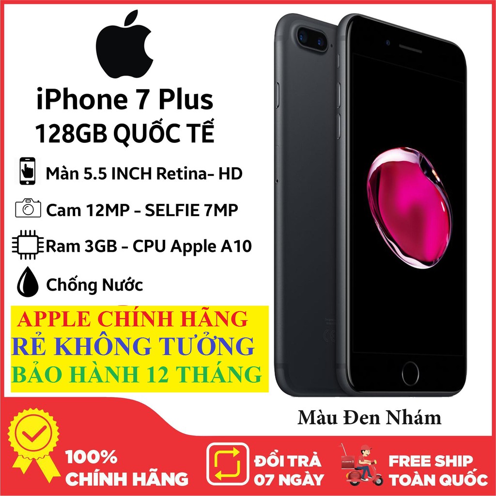 [Mã ELMS5 giảm 7% đơn 300K] Điện thoại IPHONE 7 PLUS quốc tế 32G xài sim thường máy đẹp mới
