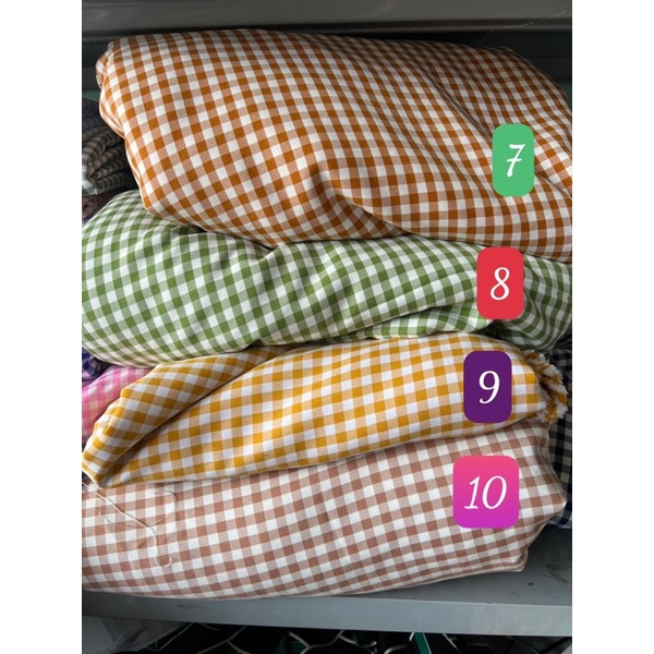 Vải caro nhiều màu