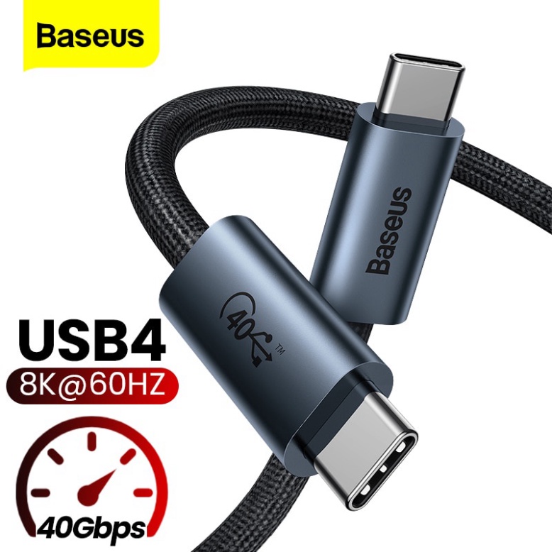 Cáp sạc nhanh Baseus 100W Thunderbolt 3/4 PD 40Gbps 8K@60Hz Type C USB 4 cao cấp