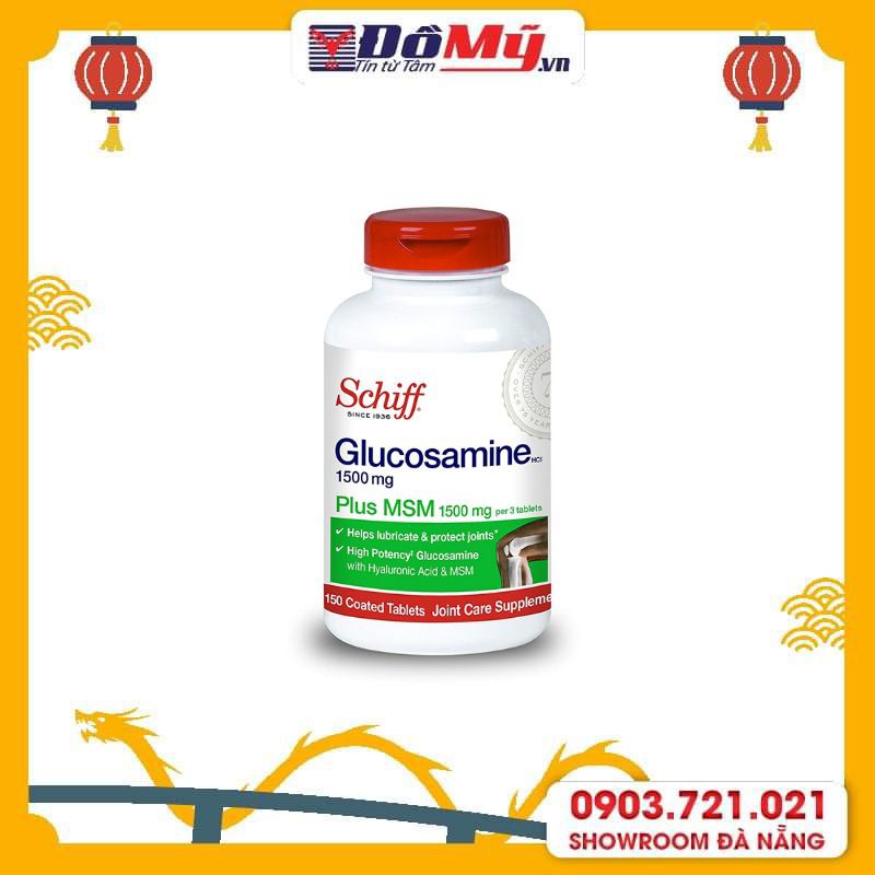 Viên uống bổ khớp Glucosamine Plus MSM 1500mg Schiff 150 viên - Mỹ (hộp trắng + xanh lá)