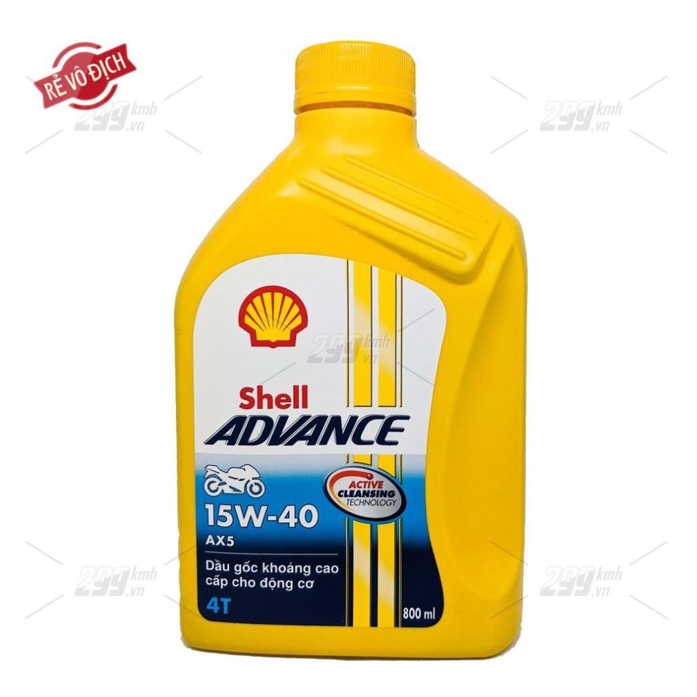 [ 299 OIL] Nhớt xe số Shell 4T AX5 15W40 800Ml