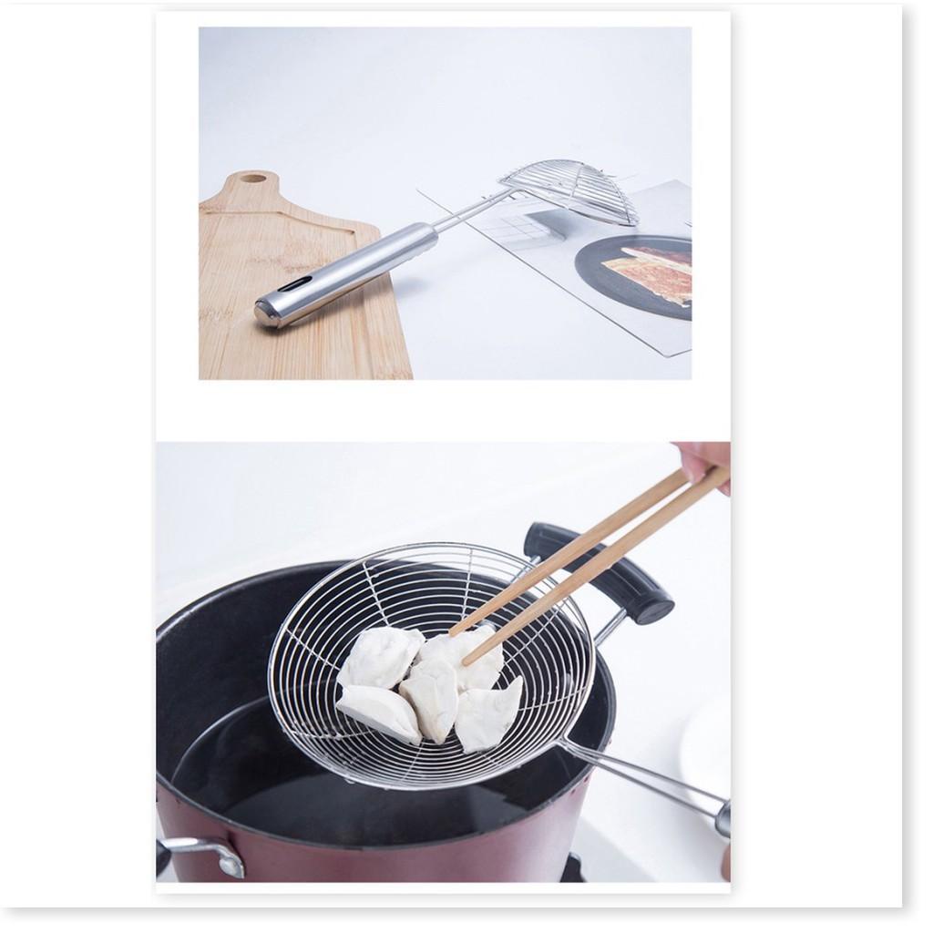 Vợt chiên vớt ráo dầu inox cao cấp - Vợt Vòng Đường Kính 16Cm