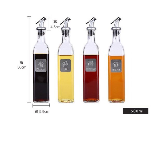 Chai đựng gia vị thủy tinh 500ML ⚱ FREE SHIP 50K ⚱