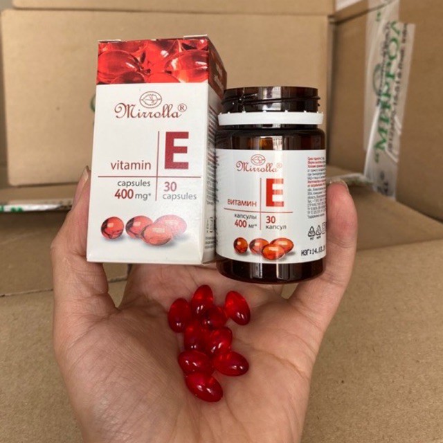 Vitamin E Đỏ Nga MIRROLLA Hàm Lượng 400mg Và 270mg Giúp Trống Lão Hóa, Làm Đẹp Da, Sáng Da, Giúp Da Căng Bóng | BigBuy360 - bigbuy360.vn