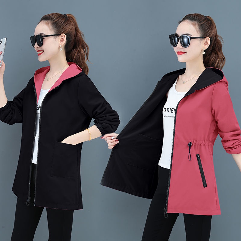 Áo Khoác Dáng Dài Form Rộng Hai Mặt Thời Trang Hàn Quốc Mới Cho Nữ