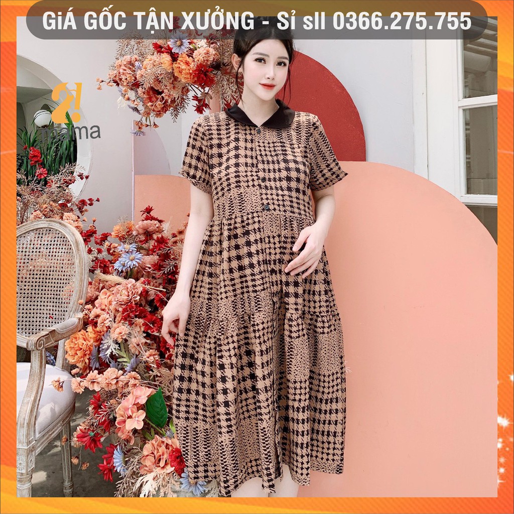 Đầm bầu thiết kế mùa hè 2MAMA dáng công sở suông chữ A - V96