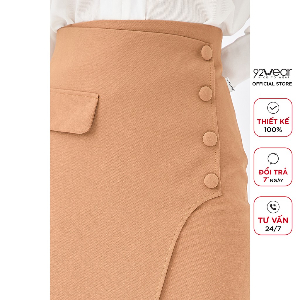 Chân váy dài công sở 92WEAR vạt chéo xẻ tà tôn dáng JDA1702 | BigBuy360 - bigbuy360.vn