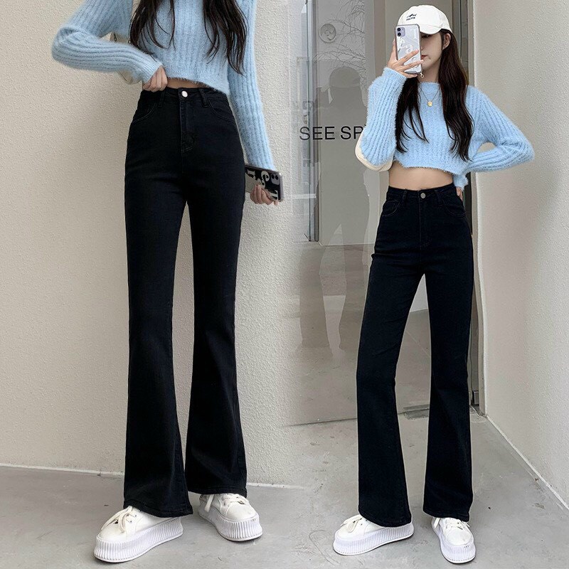 Quần Jean Ống Loe Rách Gấu Nữ Co Giãn Cắt Gấu [ CÓ ẢNH THẬT]  Quần Bò Ống Bó Cạp Cao | BigBuy360 - bigbuy360.vn