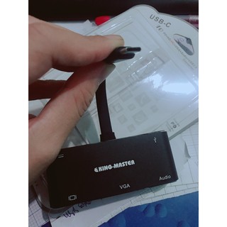 Cáp Chuyển Type-C 5 IN 1 ra Usb 3.0+Hdmi+Vga+Audio KingMaster