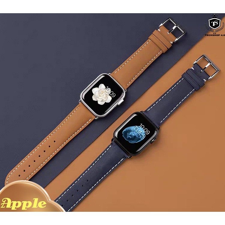 Dây da Apple Watch SE 6 5 Band 44mm Iwatch Series 4 3 2 1, dây đồng hồ thông minh T500, HW12