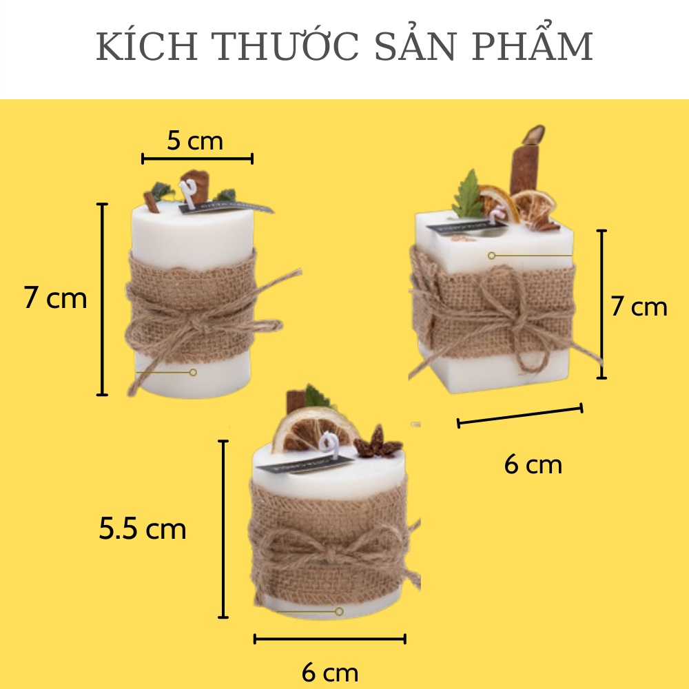 Nến thơm quà tặng decor phòng hoa khô tươi mát sáp đậu nành tự nhiên an toàn không khói CITTA