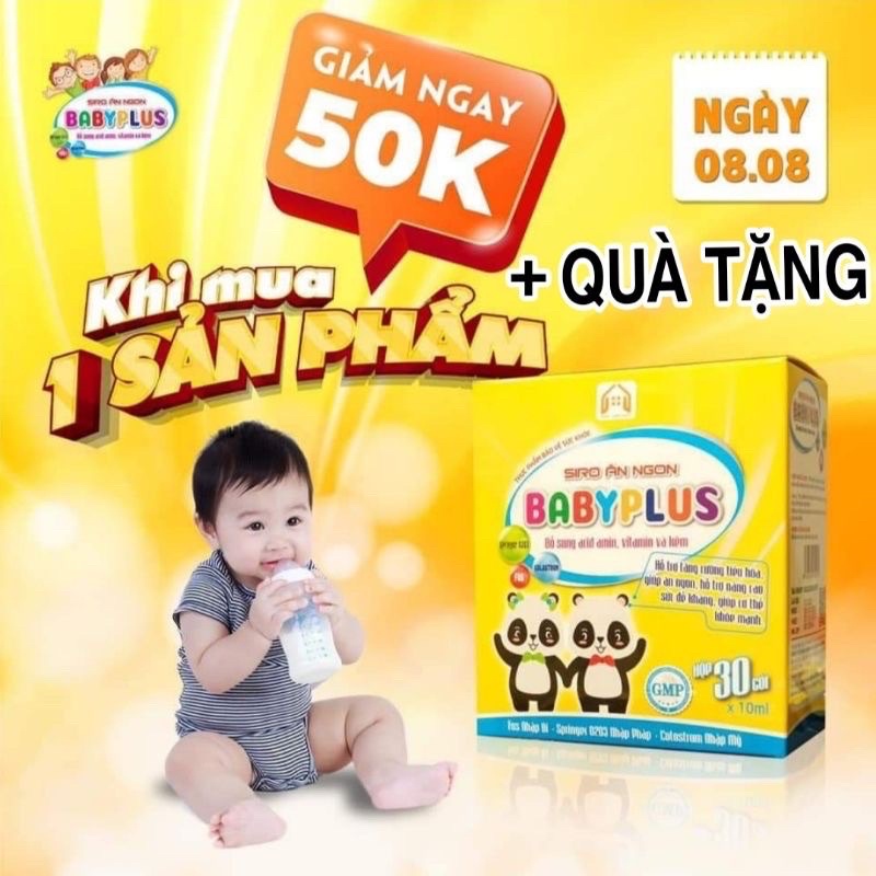 BABYPLUS - Siro Ăn Ngon, Giúp Bé Hết Biếng Ăn, Tăng Đề Kháng, Tiêu Hoá Tốt, Ngừa Táo Bón