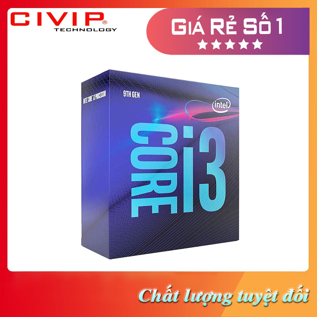 CPU Intel Core i3-9100 (3.6GHz/ 4C4T/ 6MB/ Coffee Lake-R) - Hàng Chính Hãng