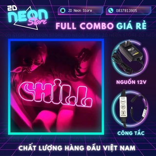 Đèn Led Neon Chill, Led Neon 12V trang trí phòng, góc livestream, quay Tiktok I 2D Neon Store