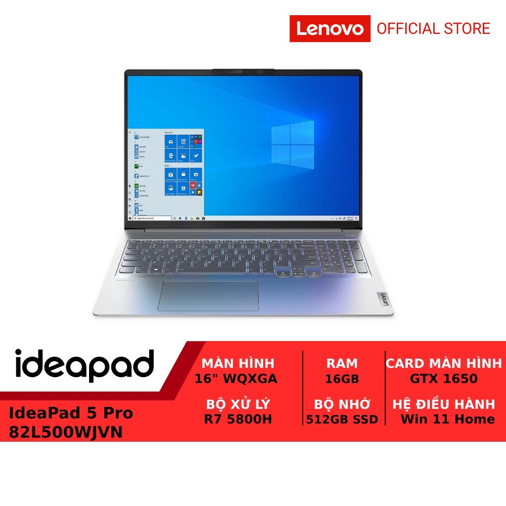 Laptop Lenovo IdeaPad 5 Pro 82L500WMVN R5-5600H|16GB|512GB| GeForce GTX 1650 4GB