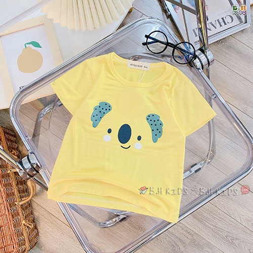 Áo Thun Cộc Tay Chất Thun Lạnh In Hình Dễ Thương Nhiều Màu Sắc Cho Bé Trai Bé Gái Từ 8-18 Kg