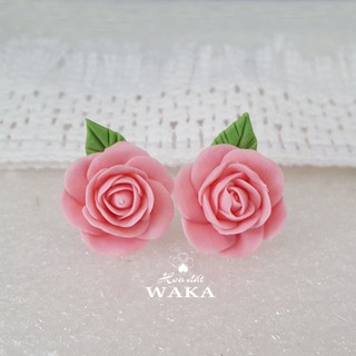 Hoa Tai Hoa Hồng Đất Sét Handmade