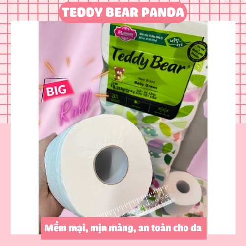 Giấy Teddy Bear 10 cuộn có lõi dai cuộn to chất lụa mềm mịn