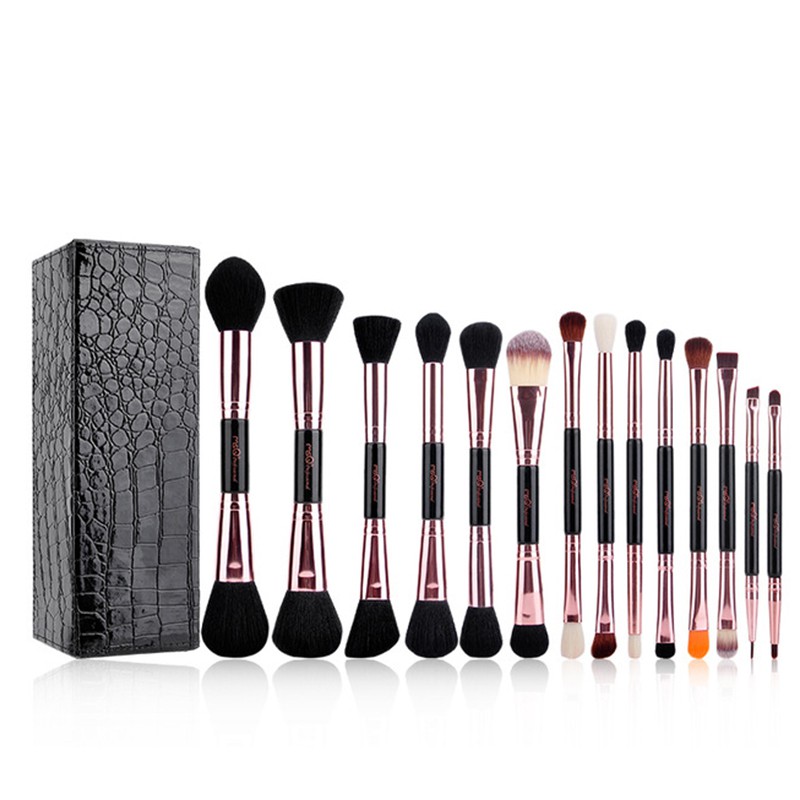 (HÀNG CHÍNH HÃNG) Bộ cọ 2 đầu MSQ New Arrival 14 cái Makeup Brushes Set (lông thú)