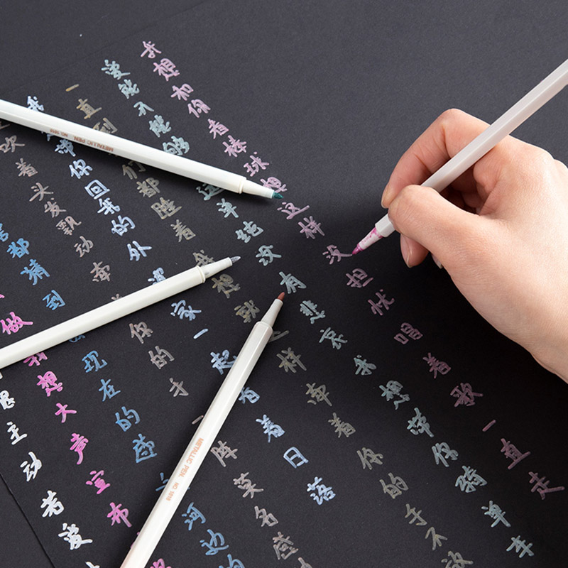 Phong cách mới của bút dạ 12 màu Bộ bút viết nhật ký màu học sinh Bút đánh dấu Morandi
