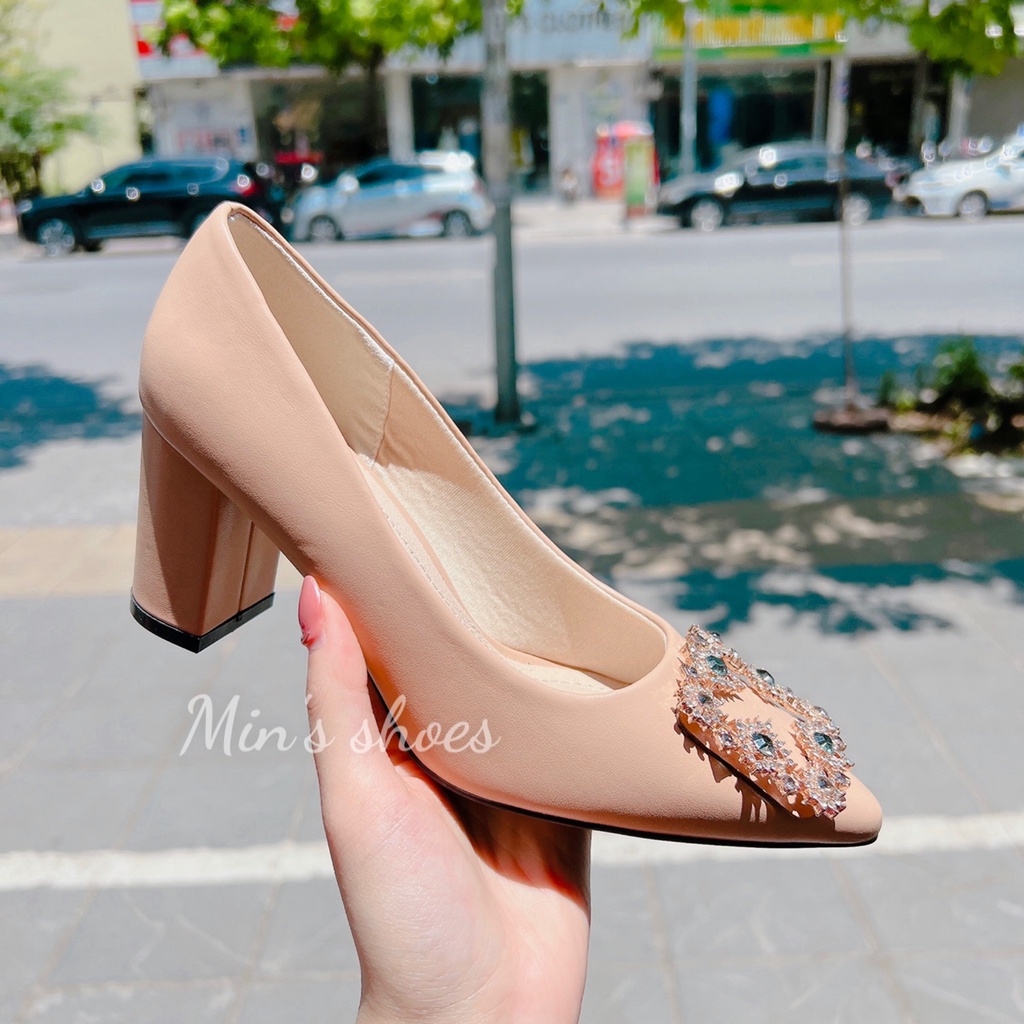 Min's Shoes - Giày Gót Vuông Da Mềm Cao Cấp V231